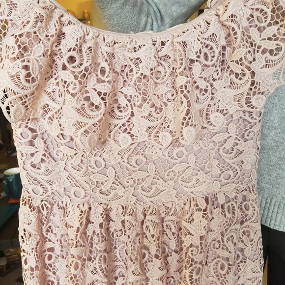 Pink off-the-shoulder long dress - Picture 5 of 7